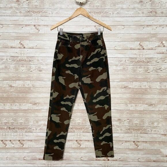 American Eagle Outfitters Camouflage Mom Jeans Corduroy Cabincore Preppy Size 0 - Picture 10 of 10